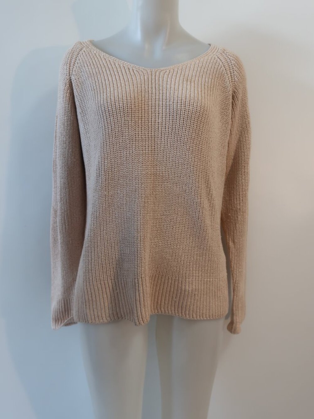 Womens Donna Karan Black Label Blush (Item-11) Pure Silk V-Neck Sweater S